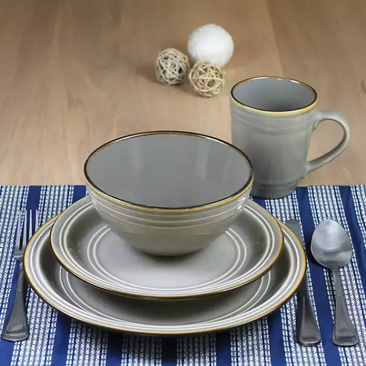 Kirklands Home Dinnerware|Charisma 16-pc. Dinnerware Set Gray