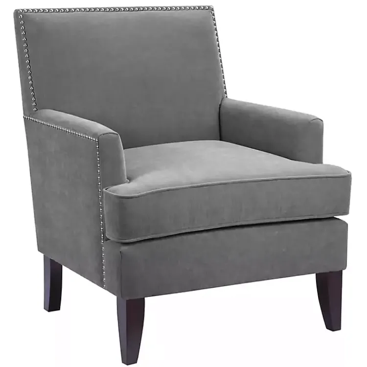 Kirklands Home Accent Chairs|Charlie Track Arm Club Accent Chair Gray
