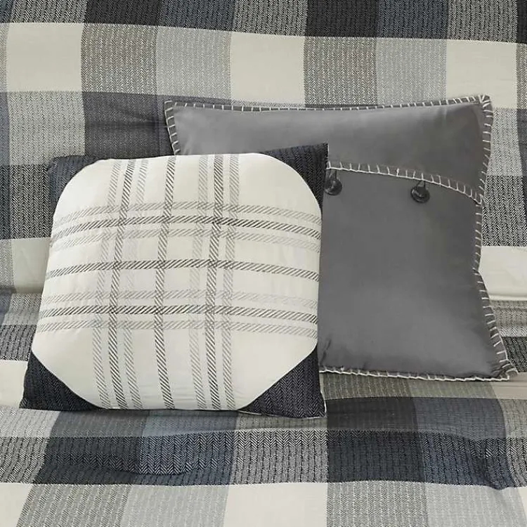 Kirklands Home Comforters|Gray Check California King 7-pc. Comforter Set
