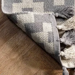 Kirklands Home Area Rugs|Gray Chevron Cotton Tassel Area Rug, 8x10