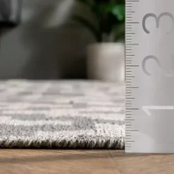 Kirklands Home Area Rugs|Gray Chevron Cotton Tassel Area Rug, 8x10