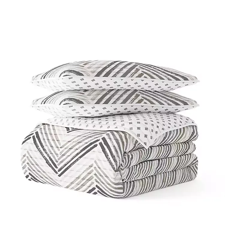 Kirklands Home Quilts|Gray Chevron Reversible 2-pc. Twin Quilt Set