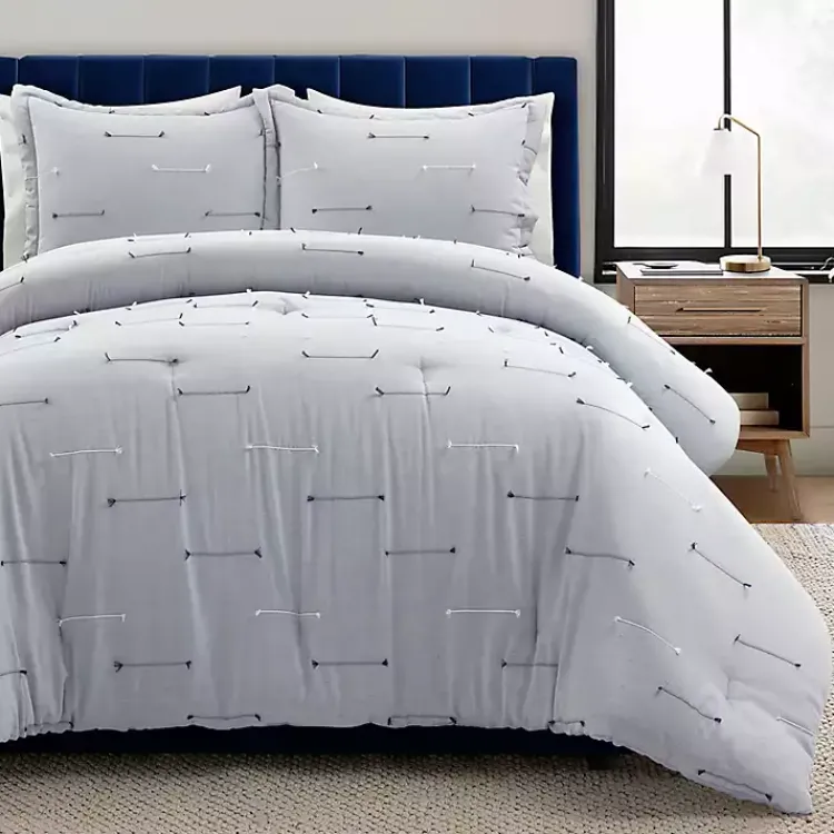 Kirklands Home Comforters|Clip Jacquard 3-pc. Full/Queen Comforter Set Gray