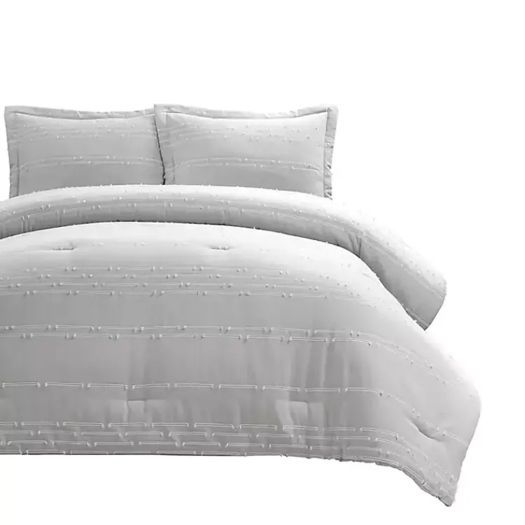 Kirklands Home Comforters|Clipped Stripe 3-pc. Cali King Comforter Set Gray