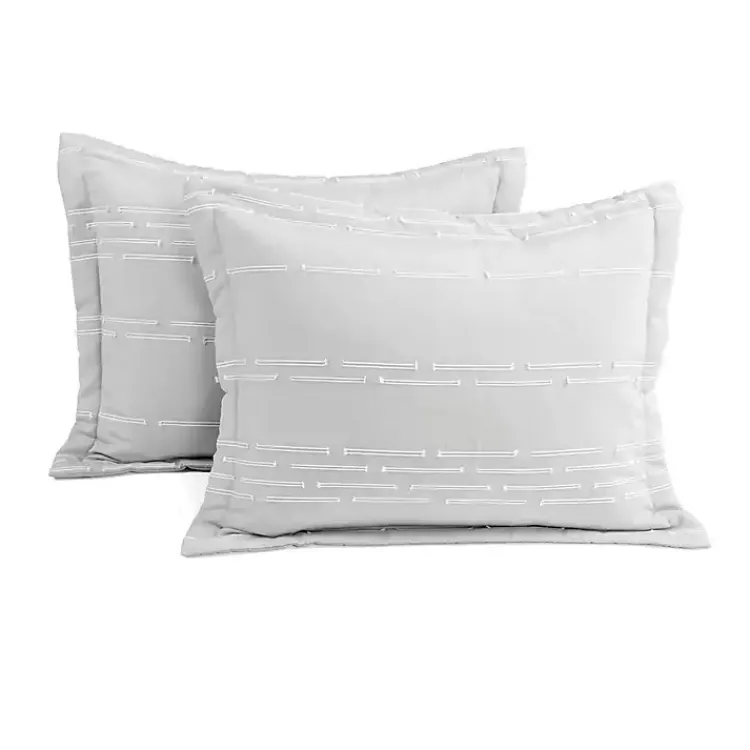 Kirklands Home Comforters|Clipped Stripe 3-pc. Cali King Comforter Set Gray