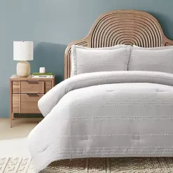 Kirklands Home Comforters|Clipped Stripe 3-pc. Full/Queen Comforter Set Gray