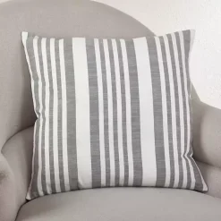 Online Gray Coastal Stripe Pillow Pillows