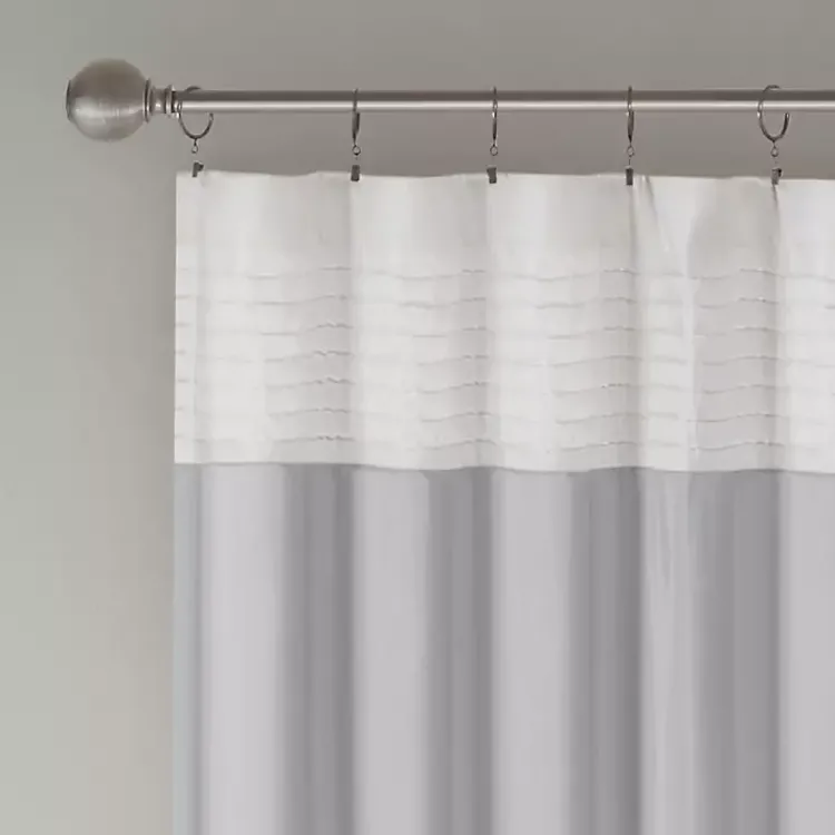 Kirklands Home Curtains & Drapes|Gray Color Block Striped Curtain Panel, 84 in.