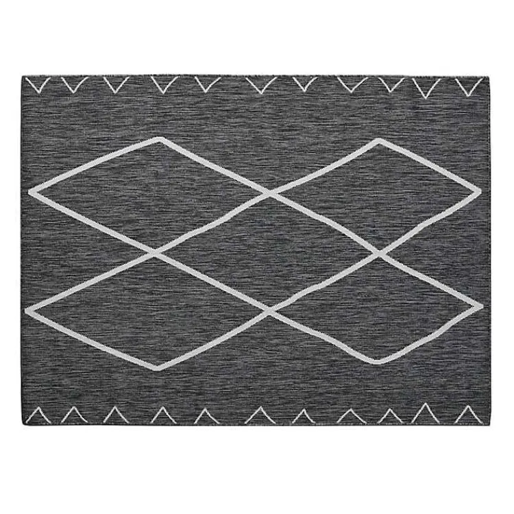 Kirklands Home Outdoor Rugs|Connected Diamond Outdoor Area Rug, 8x10 Gray