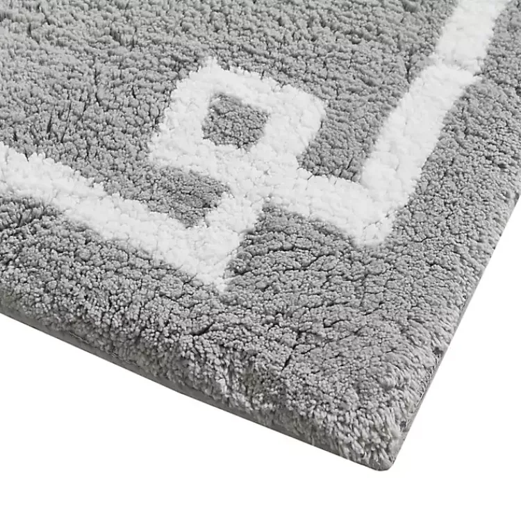 Kirklands Home Bathroom Rugs|Cotton Tufted Bath Mat with Border, 40 in. Gray