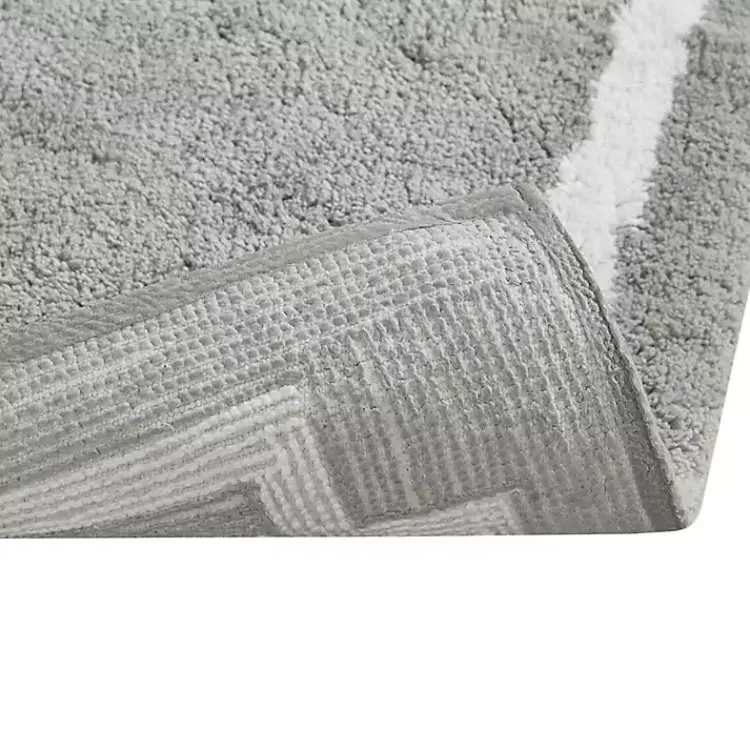Kirklands Home Bathroom Rugs|Cotton Tufted Bath Mat with Border, 40 in. Gray