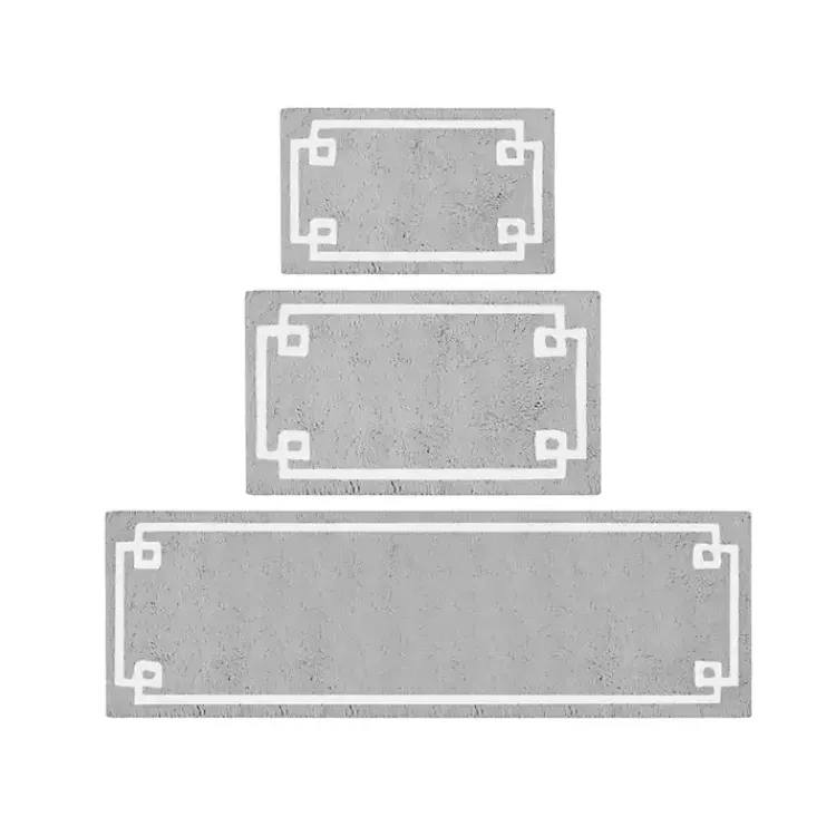 Kirklands Home Bathroom Rugs|Cotton Tufted Bath Mat with Border, 40 in. Gray