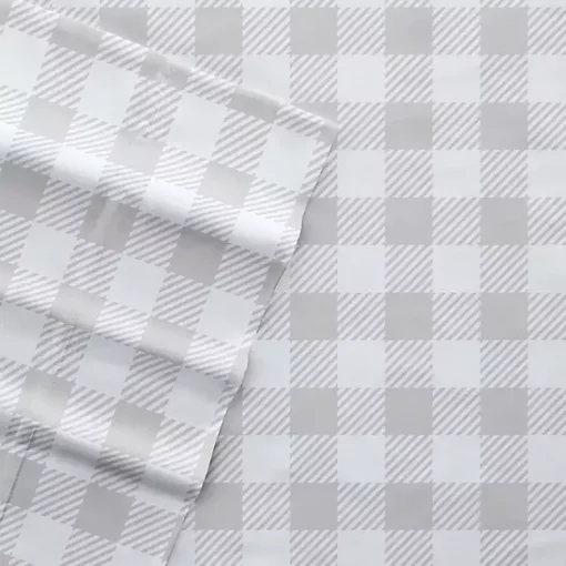 Kirklands Home Bed Sheets|Gray Country Plaid 3-pc. Twin Sheet Set