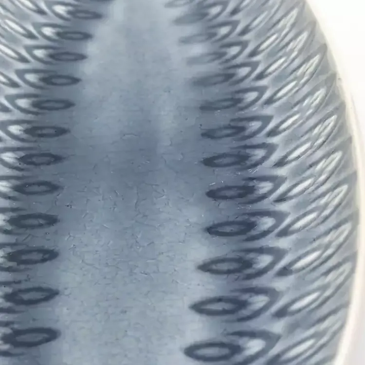 Kirklands Home Serving & Entertaining|Crackle Glaze Peacock Appetizer Platter Gray