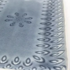 Kirklands Home Serving & Entertaining|Crackle Glaze Peacock Rectangular Platter Gray