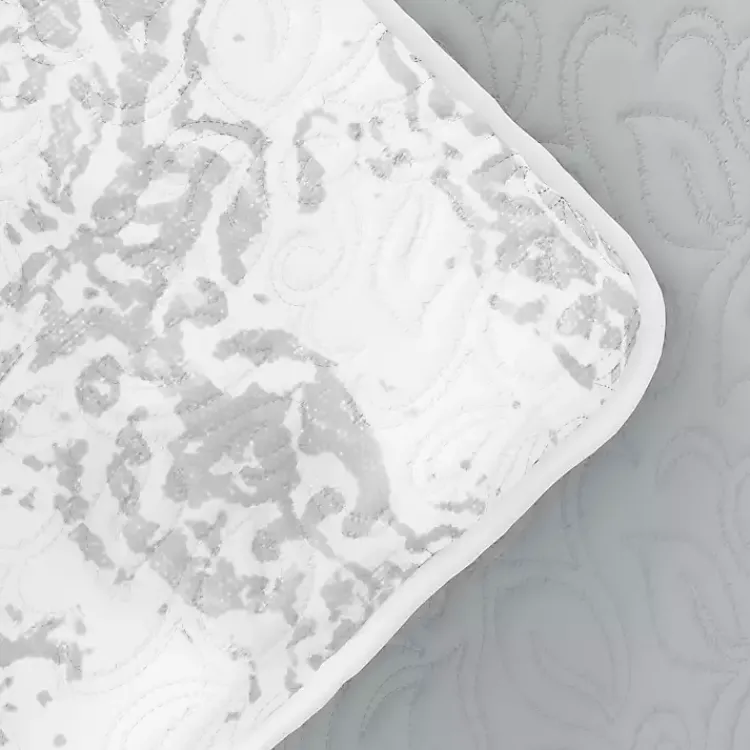 Kirklands Home Quilts|Gray Damask Reversible 2-pc. Twin Quilt Set