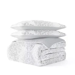 Kirklands Home Quilts|Gray Damask Reversible 3-pc. King Quilt Set