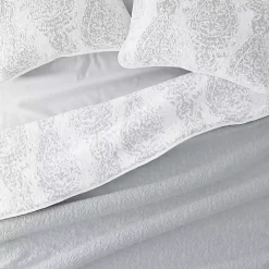 Kirklands Home Quilts|Gray Damask Reversible 3-pc. King Quilt Set