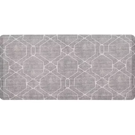 Kirklands Home Kitchen & Floor Mats|Diamond Cushioned Kitchen Mat Gray