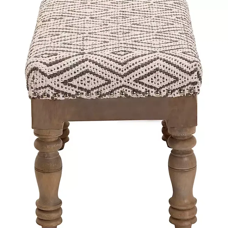 Kirklands Home Benches & Ottomans|Gray Diamond Upholstered Ottoman