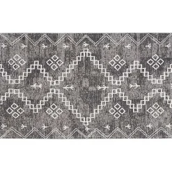 Kirklands Home Accent Rugs|Gray Distressed Geo Markings Accent Rug, 2x3