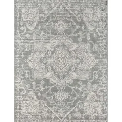 Kirklands Home Area Rugs|Distressed Medallion Area Rug, 5x7 Gray