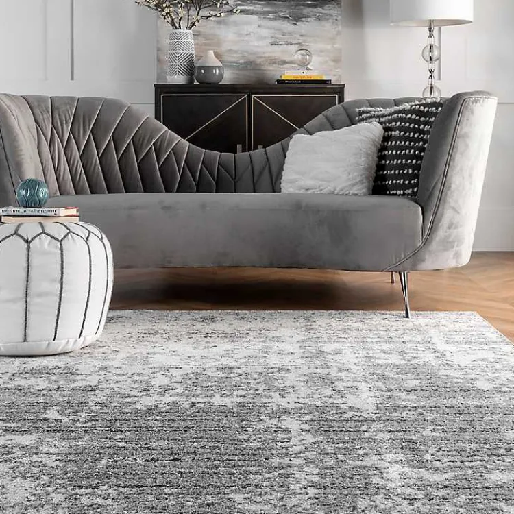 Kirklands Home Area Rugs|Gray Distressed Power Loomed Area Rug, 10x14