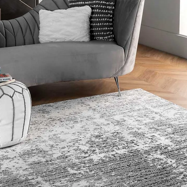 Kirklands Home Area Rugs|Gray Distressed Power Loomed Area Rug, 8x12