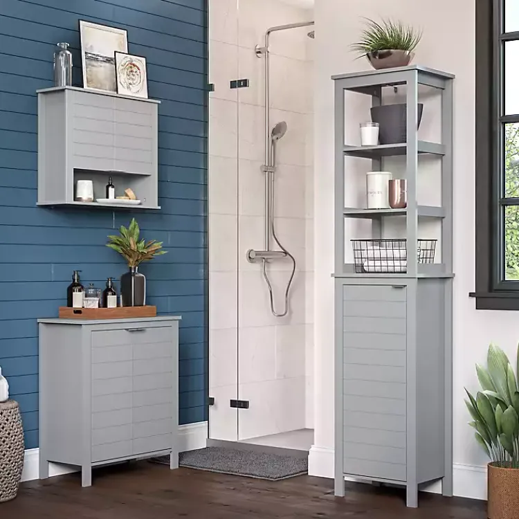 Kirklands Home Bathroom Furniture|2-Door Floor Cabinet Gray