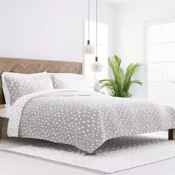 Kirklands Home Quilts|Gray Dotted Reversible 2-pc. Twin Quilt Set