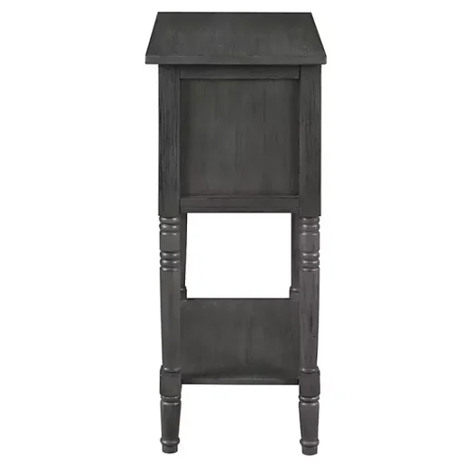 Kirklands Home Accent & End Tables|3-Drawer Turned Legs Accent Table Gray