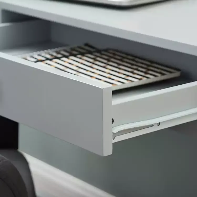 Kirklands Home Office Furniture|2-Drawer X-Frame Desk Gray