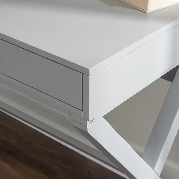 Kirklands Home Office Furniture|2-Drawer X-Frame Desk Gray