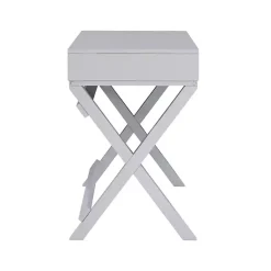 Kirklands Home Office Furniture|2-Drawer X-Frame Desk Gray