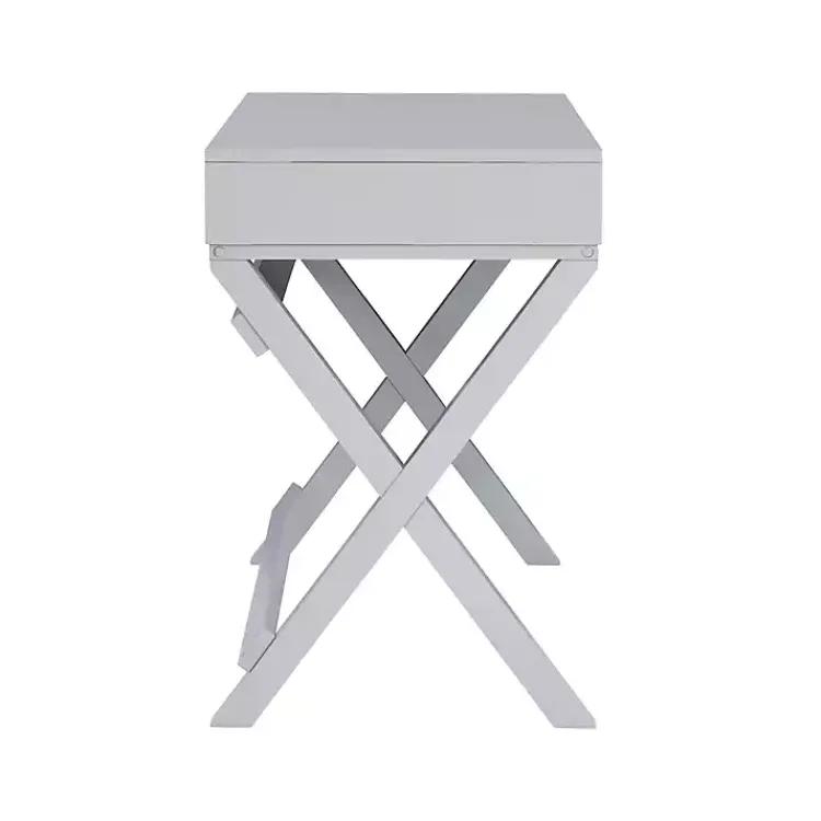 Kirklands Home Office Furniture|2-Drawer X-Frame Desk Gray