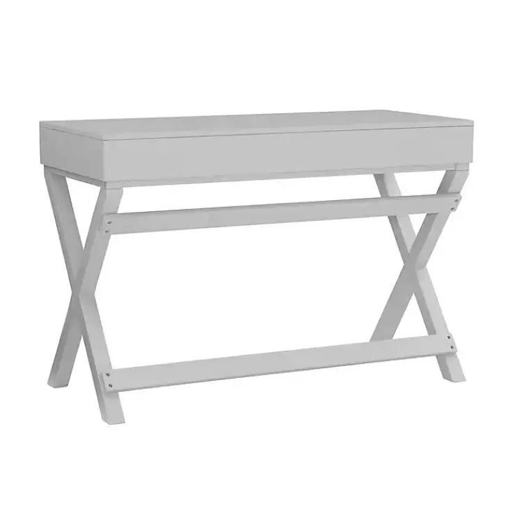 Kirklands Home Office Furniture|2-Drawer X-Frame Desk Gray