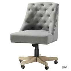 Kirklands Home Office Furniture|Dylan Upholstered Office Chair Gray