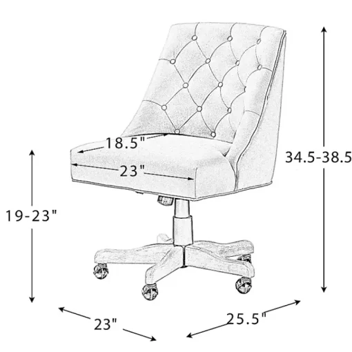 Kirklands Home Office Furniture|Dylan Upholstered Office Chair Gray