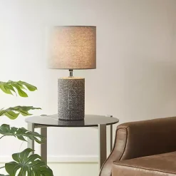 Kirklands Home Table Lamps|Embossed Ceramic Bayard Table Lamp Gray