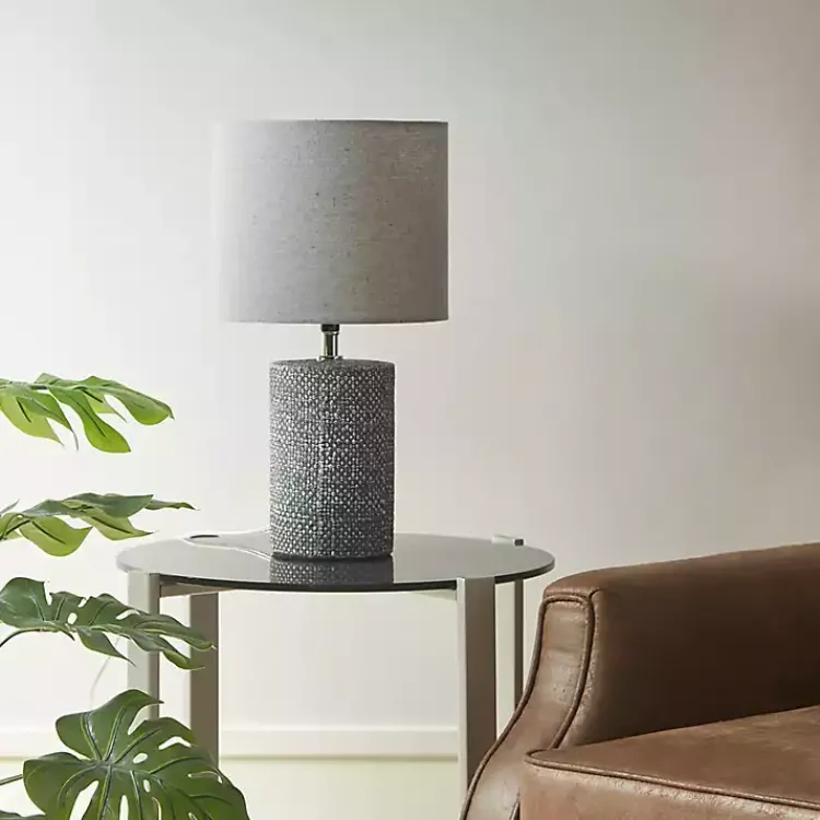 Kirklands Home Table Lamps|Embossed Ceramic Bayard Table Lamp Gray