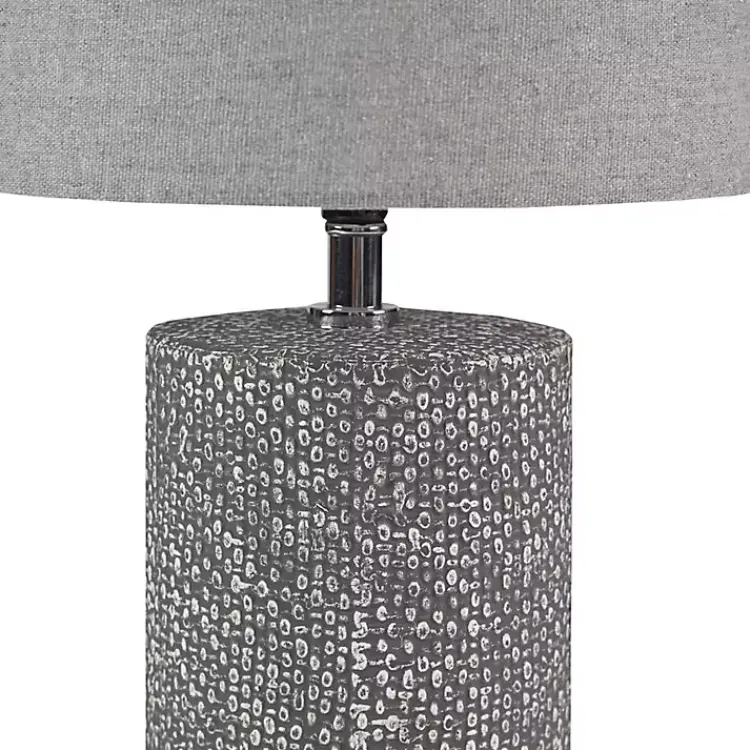 Kirklands Home Table Lamps|Embossed Ceramic Bayard Table Lamp Gray