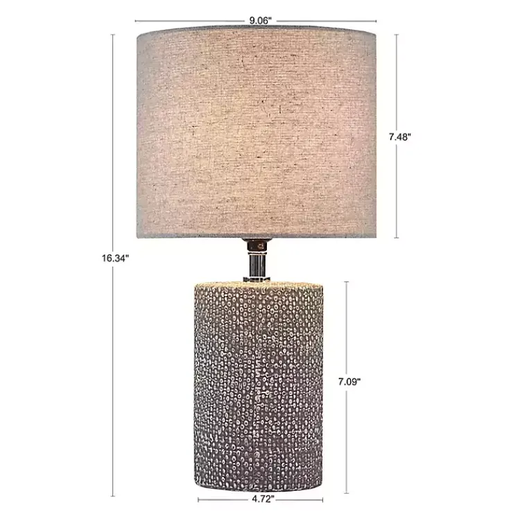 Kirklands Home Table Lamps|Embossed Ceramic Bayard Table Lamp Gray