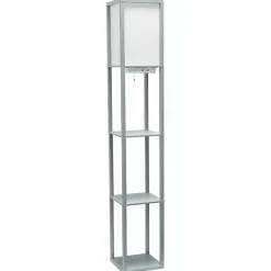 Kirklands Home Floor Lamps|Etagere Shelf Charging Floor Lamp Gray