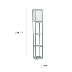 Kirklands Home Floor Lamps|Etagere Shelf Charging Floor Lamp Gray