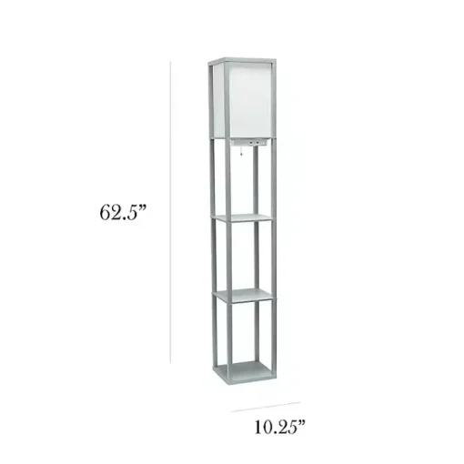 Kirklands Home Floor Lamps|Etagere Shelf Charging Floor Lamp Gray