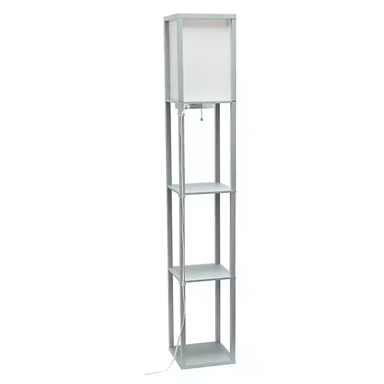 Kirklands Home Floor Lamps|Etagere Shelf Charging Floor Lamp Gray