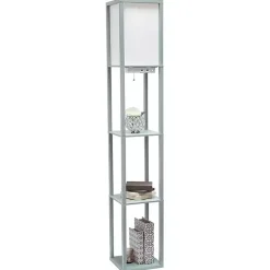Kirklands Home Floor Lamps|Etagere Shelf Charging Floor Lamp Gray