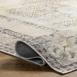 Kirklands Home Area Rugs|Gray Faded Medallion Washable Area Rug, 4x6