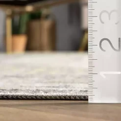 Kirklands Home Area Rugs|Gray Faded Medallion Washable Area Rug, 5x8