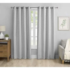 Kirklands Home Curtains & Drapes|Fans Blackout Curtain Panel Set, 84 in. Gray